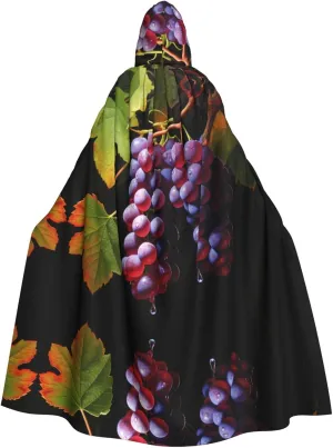 Fresh Grapes Prints Hooded Cloak for Halloween, Role-playing, and Costume Parties - Comfortable and Durable