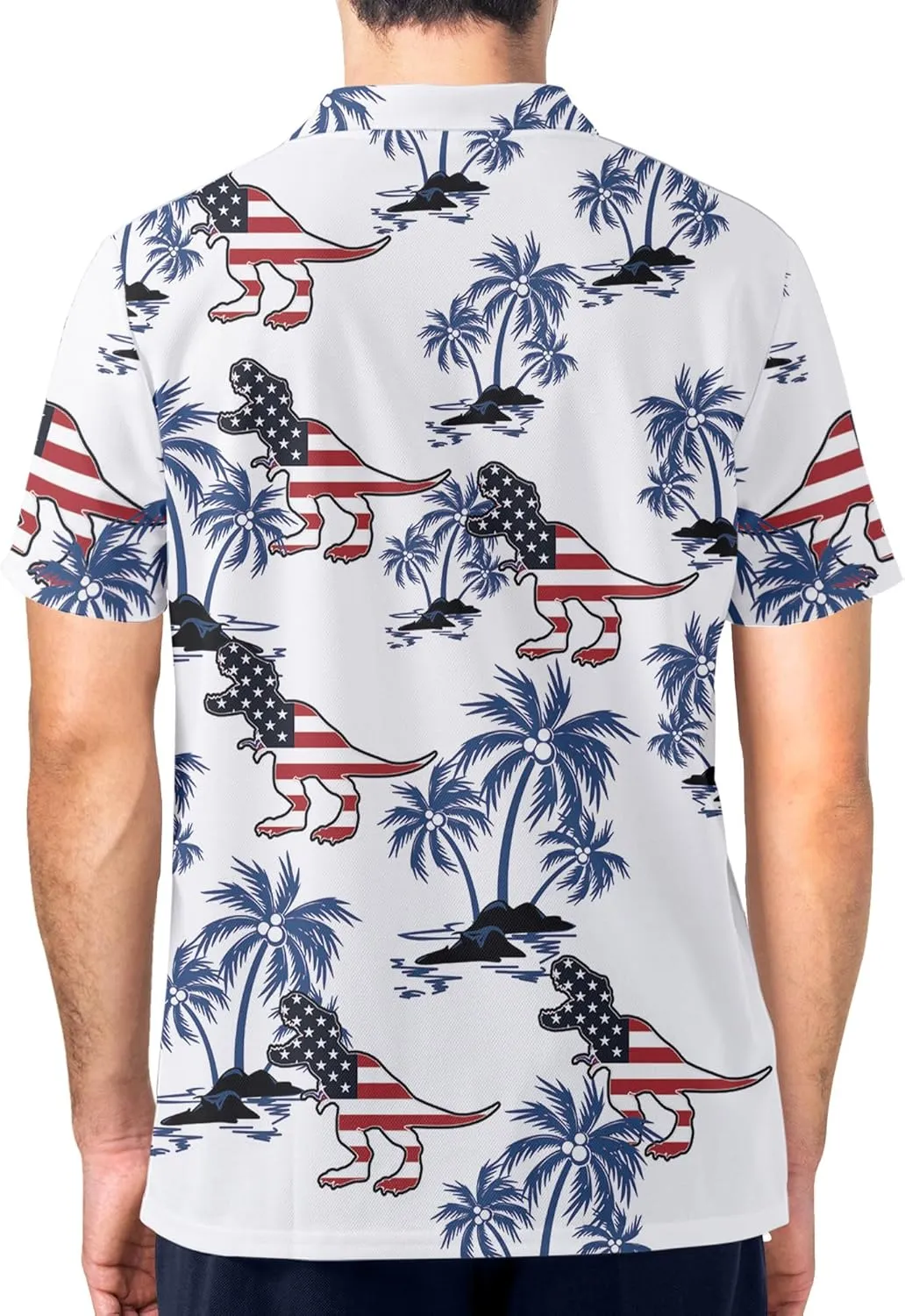 Funny Golf Shirt for Men Print Hawaiian Mens Polo Shirts Golf Gifts