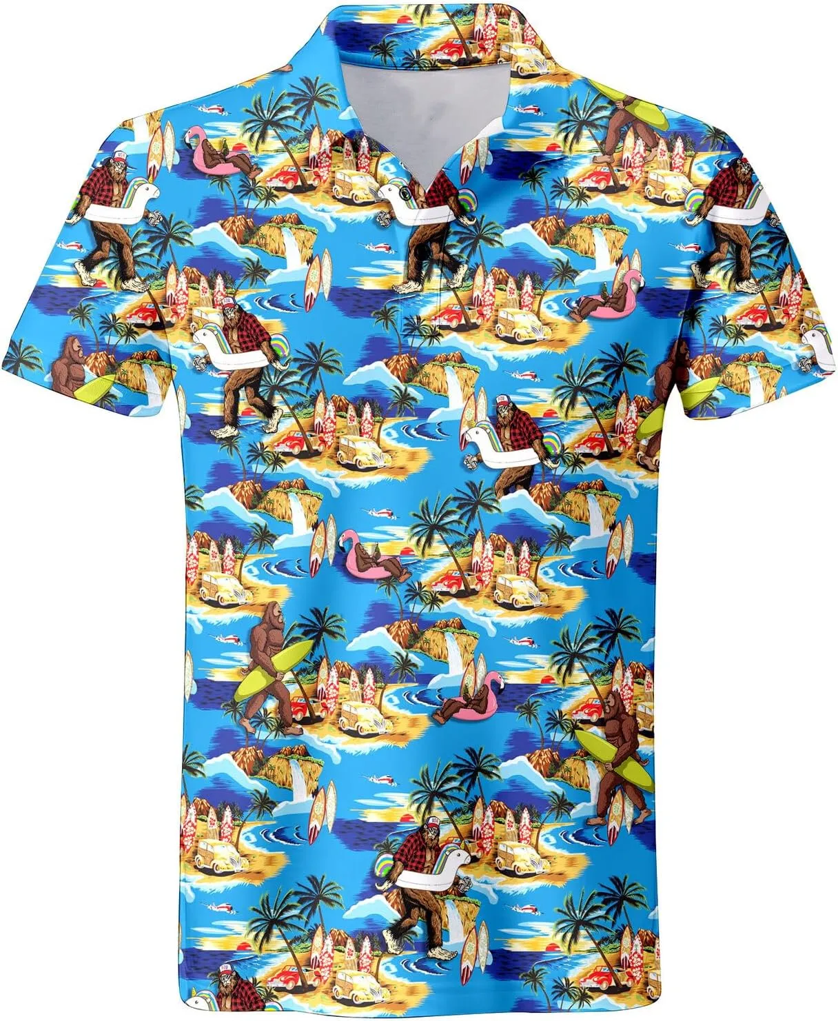 Funny Neon Splash Golf Shirts for Men Dry Fit Performance Moisture Wicking Mens Golf Gifts Collared Short Sleeve Shirt