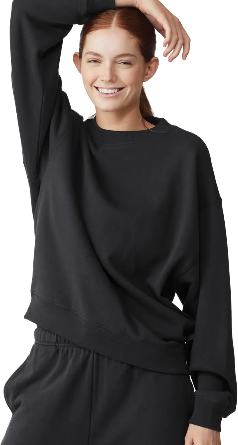 Future Planet Womens Saturn Premium Pullover French Terry Soft Cotton Crewneck Sweatshirt Loose Fit