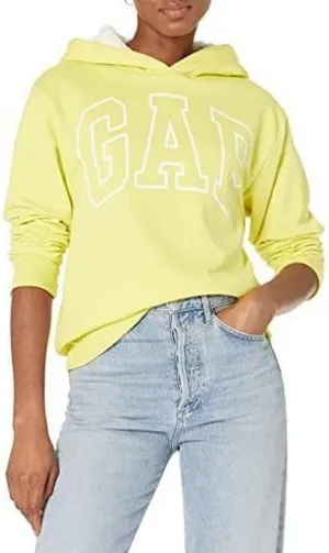 GAP Women's Logo Sherpa Lined Hooded Sweatshirt