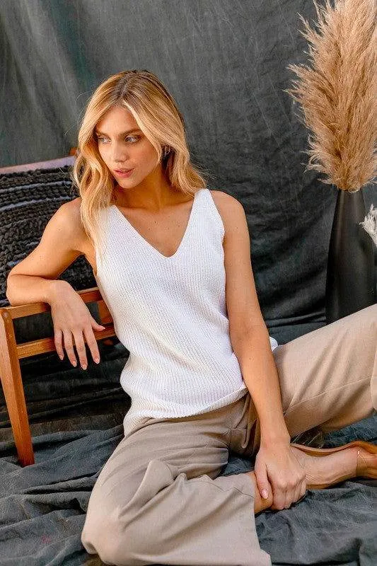 Gilli Front and Back Deep V-Neck Tank Top