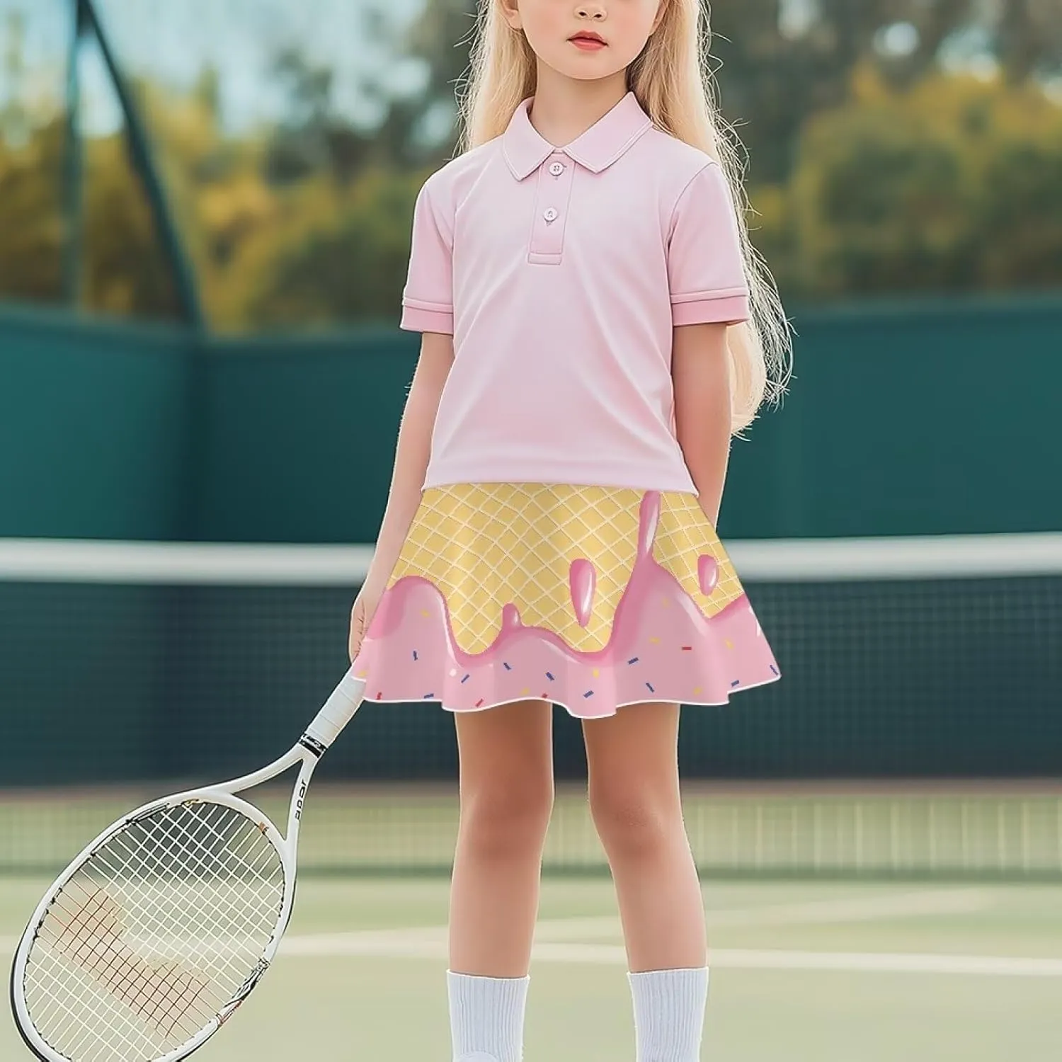 Girls' High Waisted Athletic Tennis Skorts Comfortable Stylish Skirts for Pickleball