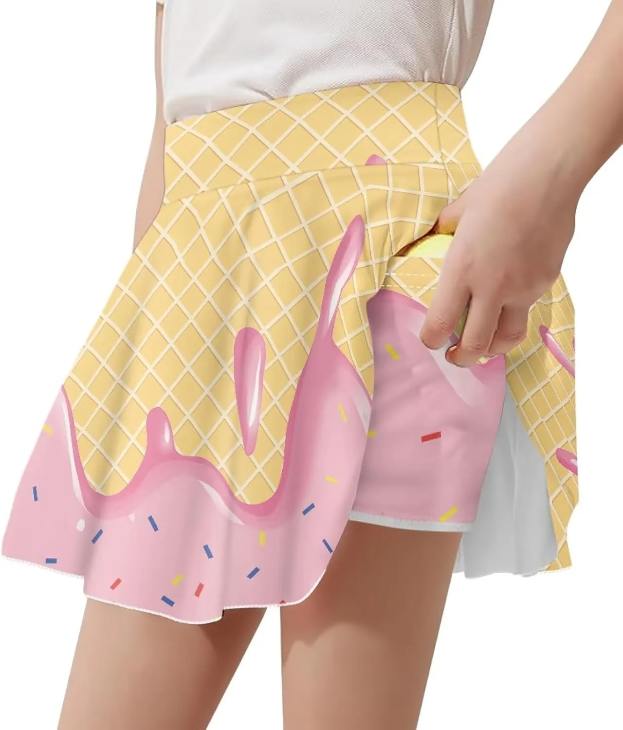 Girls' High Waisted Athletic Tennis Skorts Comfortable Stylish Skirts for Pickleball