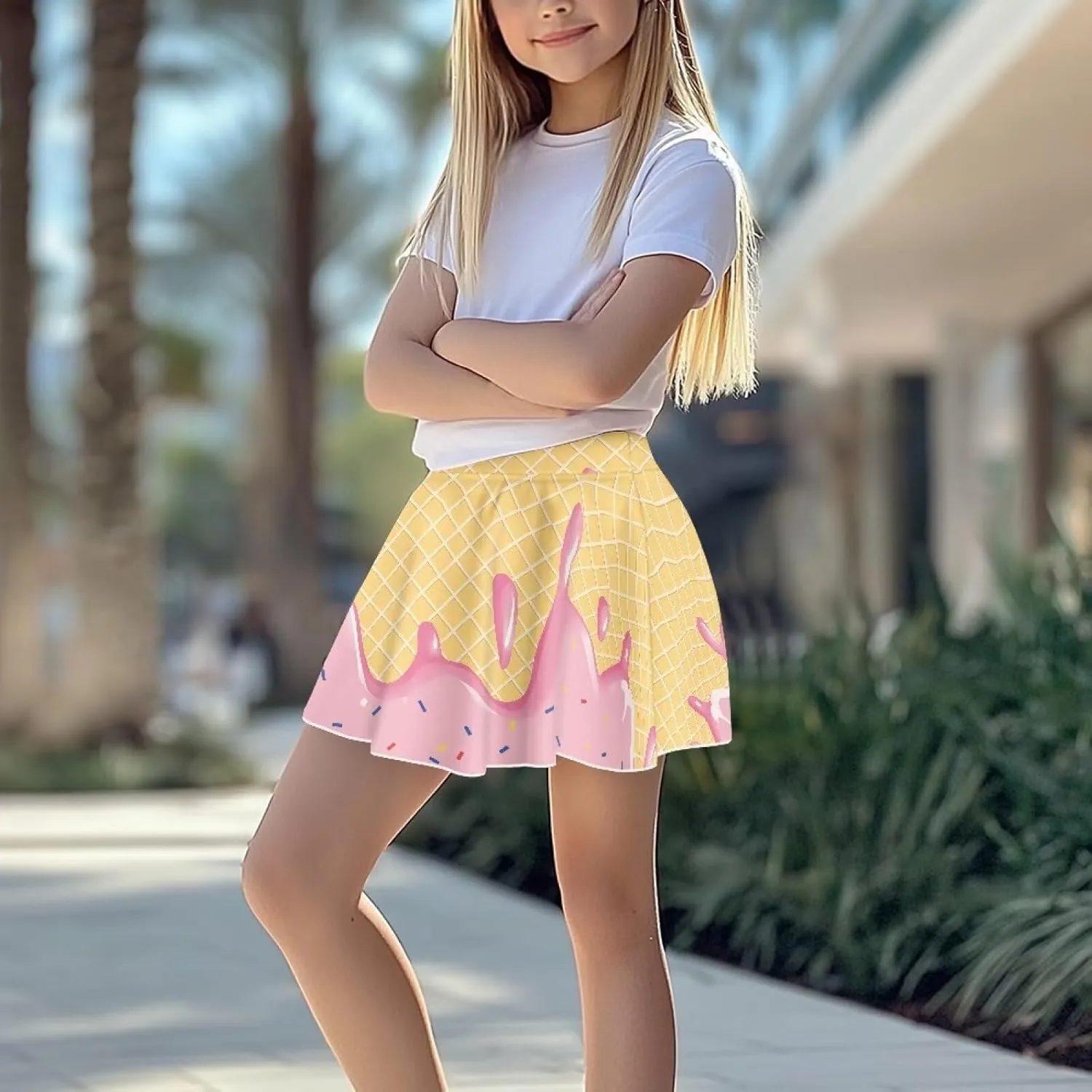 Girls' High Waisted Athletic Tennis Skorts Comfortable Stylish Skirts for Pickleball