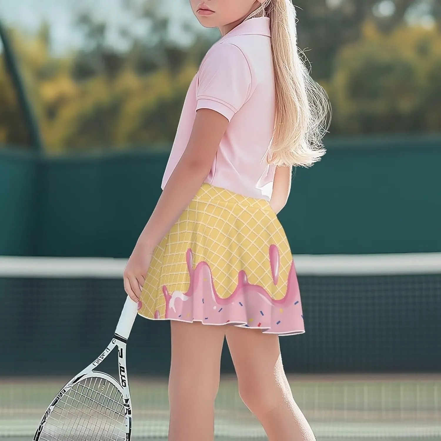 Girls' High Waisted Athletic Tennis Skorts Comfortable Stylish Skirts for Pickleball