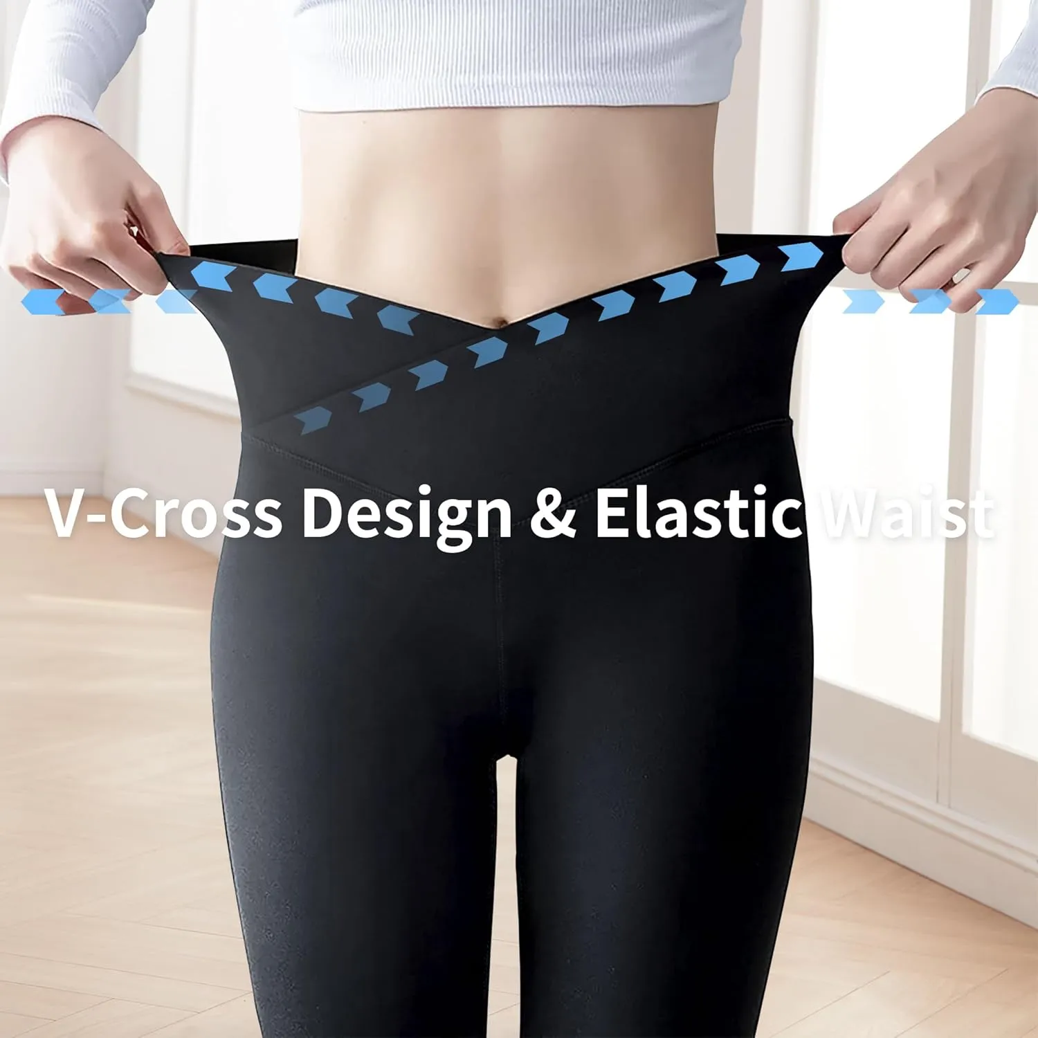 Girls' Leggings Cross Flare Pants Black High Waist Soft Stretchy Full Length Yoga Bootcut Pants for Kids Teens Dance