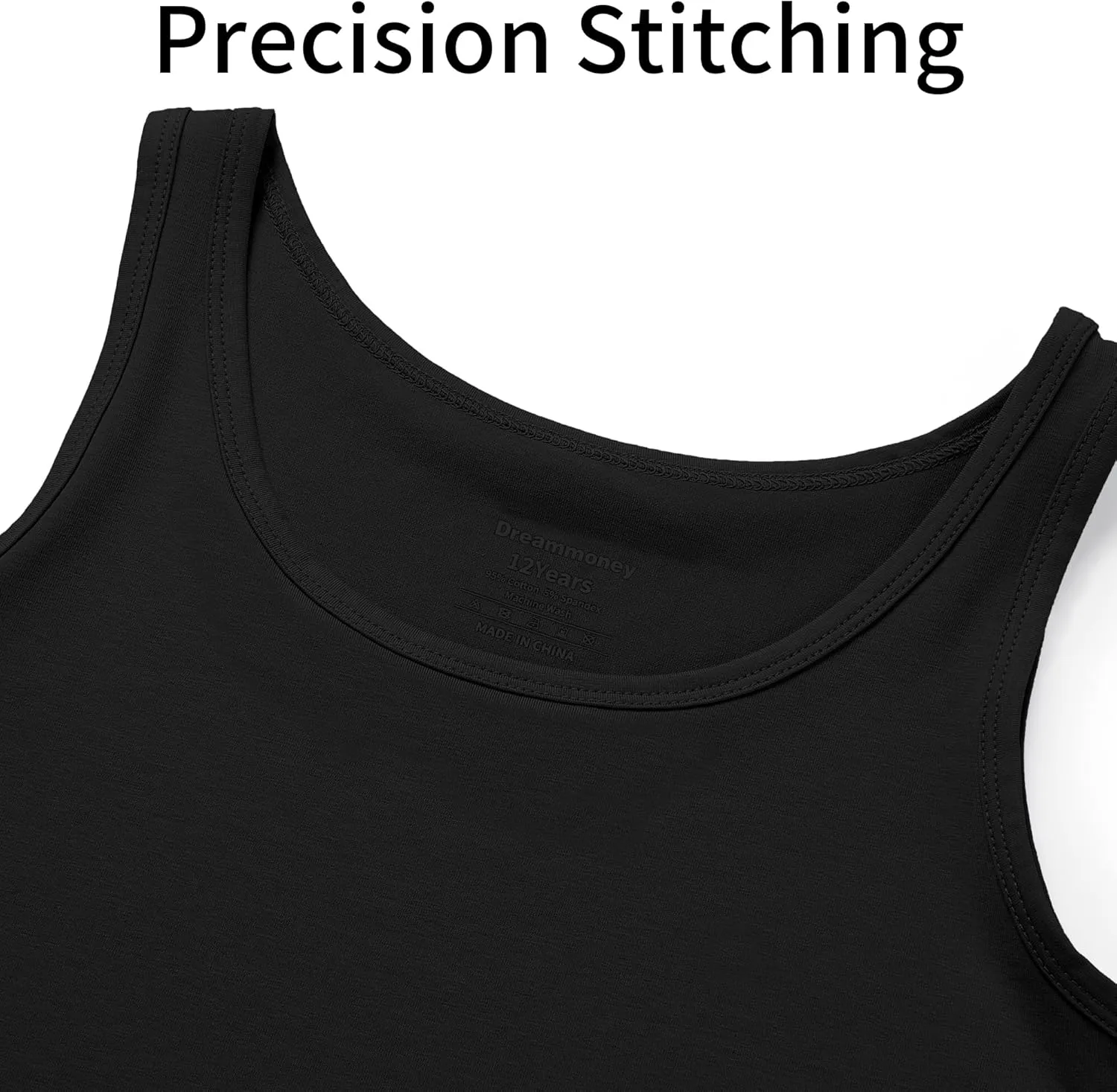 Girls Tank Top - Soft Cotton Round Neck Sleeveless Stretch Undershirt for Kids 2T-14 Years