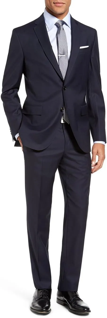 GN Luciano Men's Two Piece 2 Button Stripe Suit Modern Fit Jacket with Pant