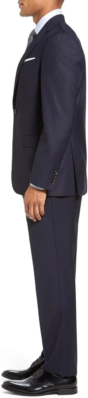GN Luciano Men's Two Piece 2 Button Stripe Suit Modern Fit Jacket with Pant
