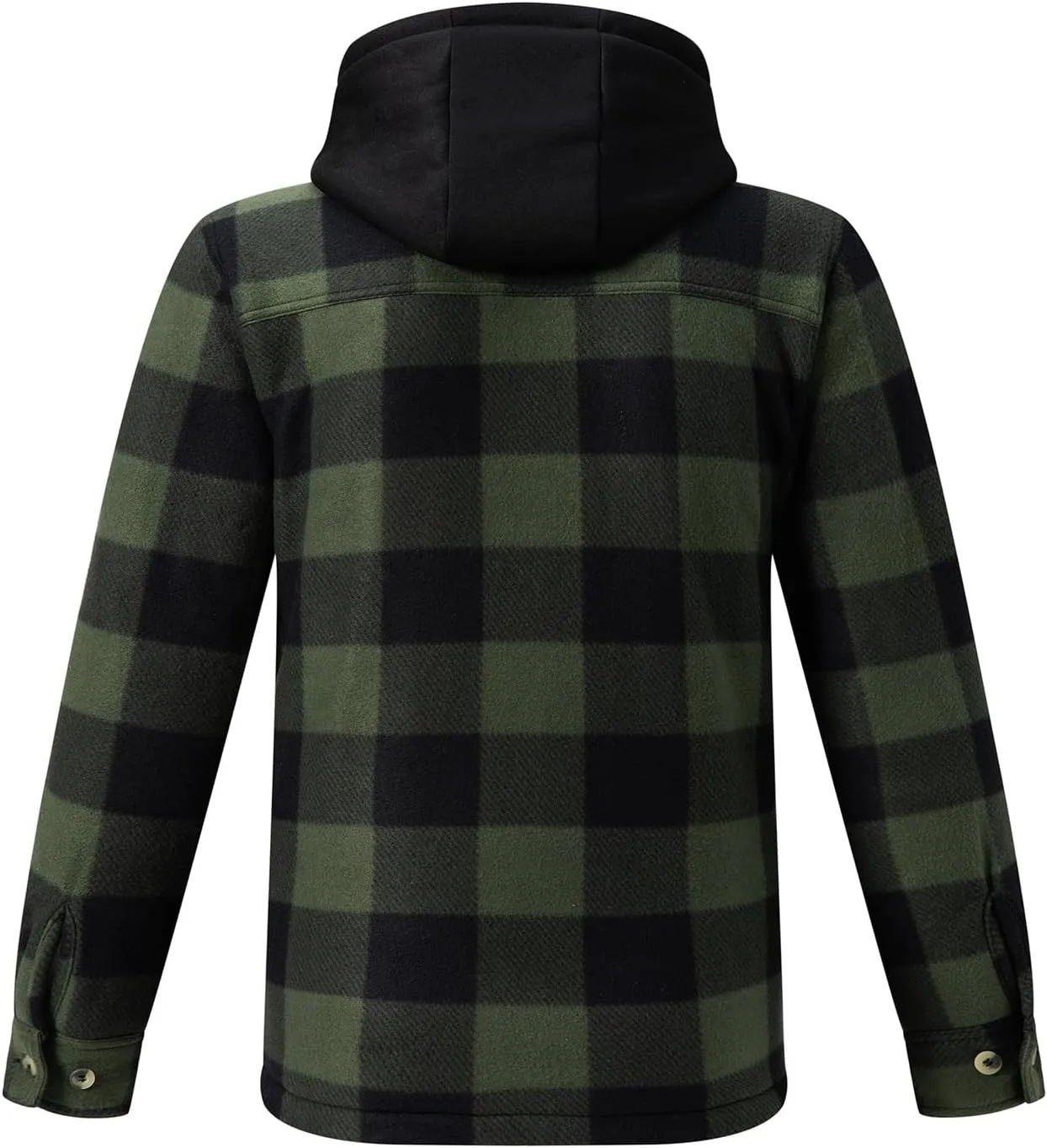 Heavy Thick Flannel Plaid Jacket Sherpa Fleece Lined Hoodies for Men Zip Up Winter Warm Coat Buffalo Zipper Sweatshirt
