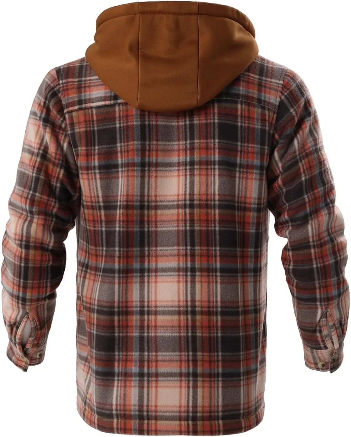 Heavy Thick Flannel Plaid Jacket Sherpa Fleece Lined Hoodies for Men Zip Up Winter Warm Coat Buffalo Zipper Sweatshirt
