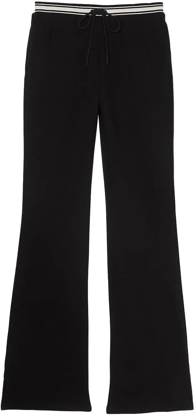 HeSaYep Women's Fleece Lined Sweatpants Winter Warm High Waisted Trousers Split Hem Flare Sweat Pants with Pockets