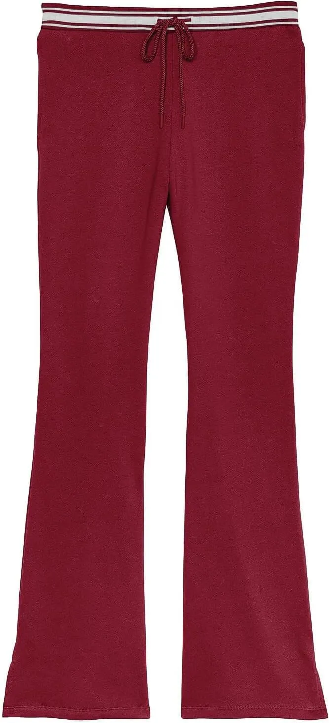 HeSaYep Women's Fleece Lined Sweatpants Winter Warm High Waisted Trousers Split Hem Flare Sweat Pants with Pockets