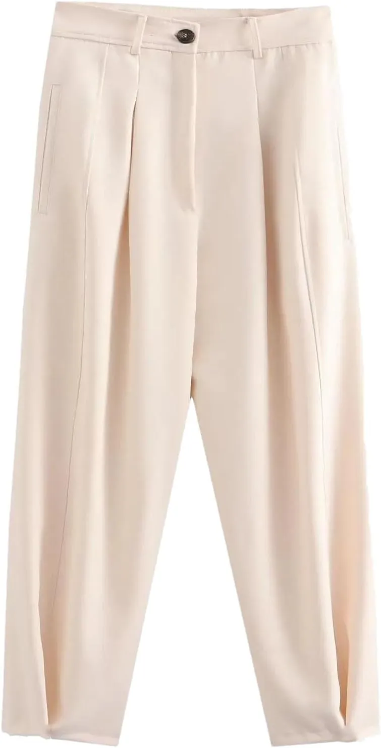 Hgvcfcv Baggy Pants for Women Women's Comfortable Harem Pants Denim Palazzo Pants