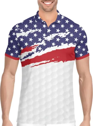 HIVICHI Golf Shirts for Men Funny Hawaiian Crazy Print Mens Polo Shirt