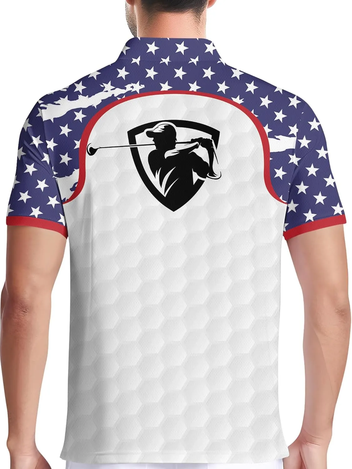 HIVICHI Golf Shirts for Men Funny Hawaiian Crazy Print Mens Polo Shirt