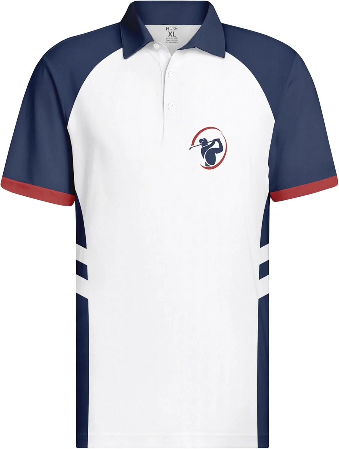 HIVICHI Golf Shirts for Men Funny Hawaiian Crazy Print Mens Polo Shirt