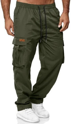 HOTake Men's Casual Cargo Sweatpants Waist Drawstring Joggers Hiking Tactical Pants for Men with Pockets