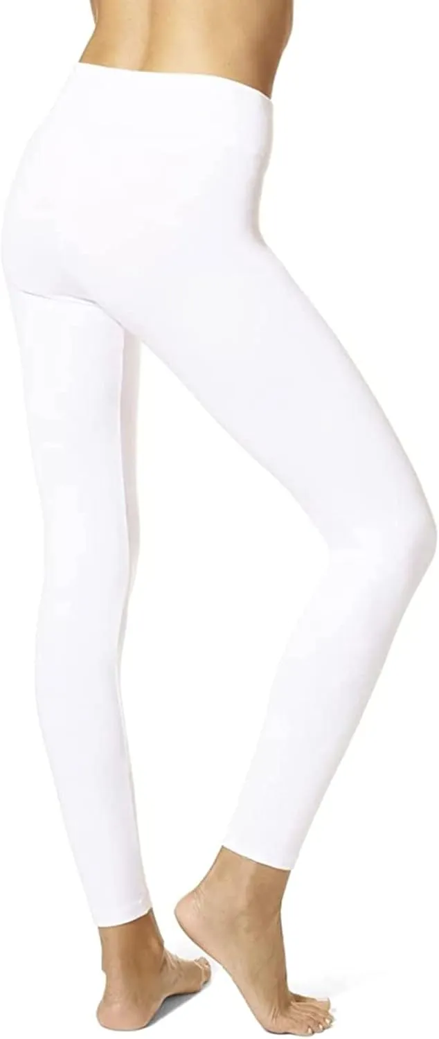 HUE Women's Ultra Soft Cotton Leggings with Wide Waistband, Full and Capri Length