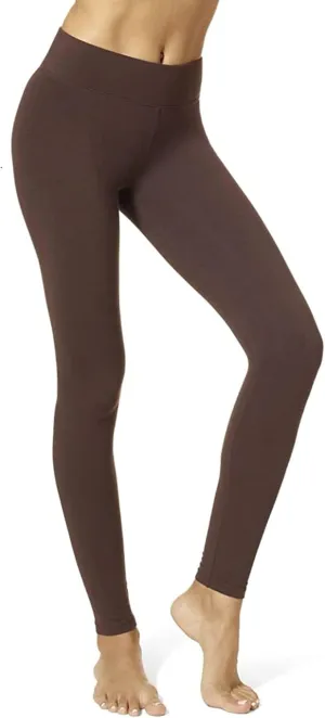 HUE Women's Ultra Soft Cotton Leggings with Wide Waistband, Full and Capri Length