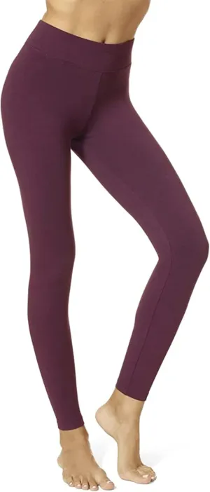 HUE Women's Ultra Soft Cotton Leggings with Wide Waistband, Full and Capri Length