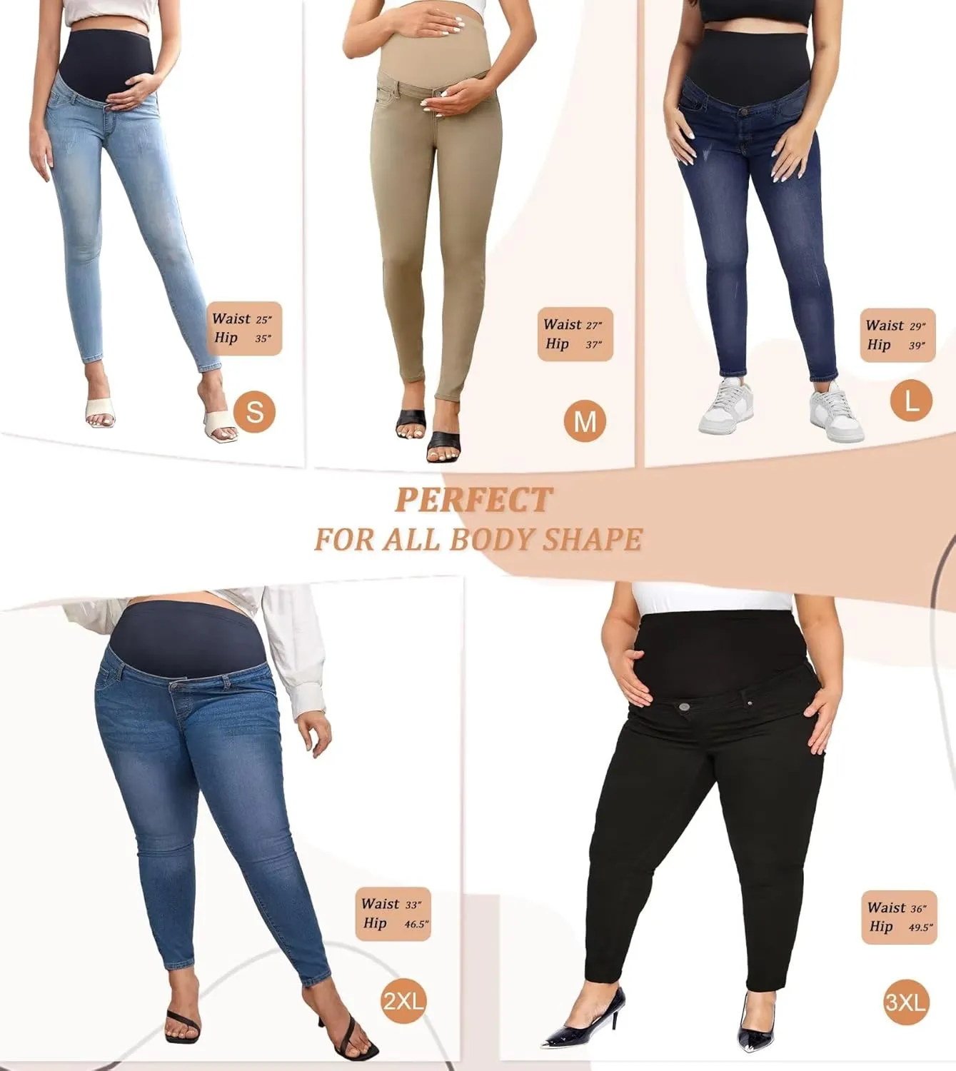 Hybrid & Company Stylish and Comfortable Women Super Stretchy Maternity Jeans