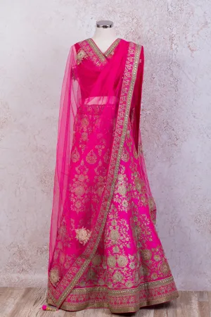 I8/1069 Dupion embd lengha/net dup