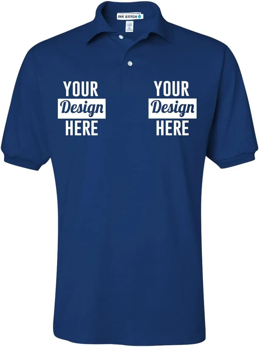 INK STITCH Men 437msr Custom Stitching Embroidery Logo Texts SpotShield Polo Shirts