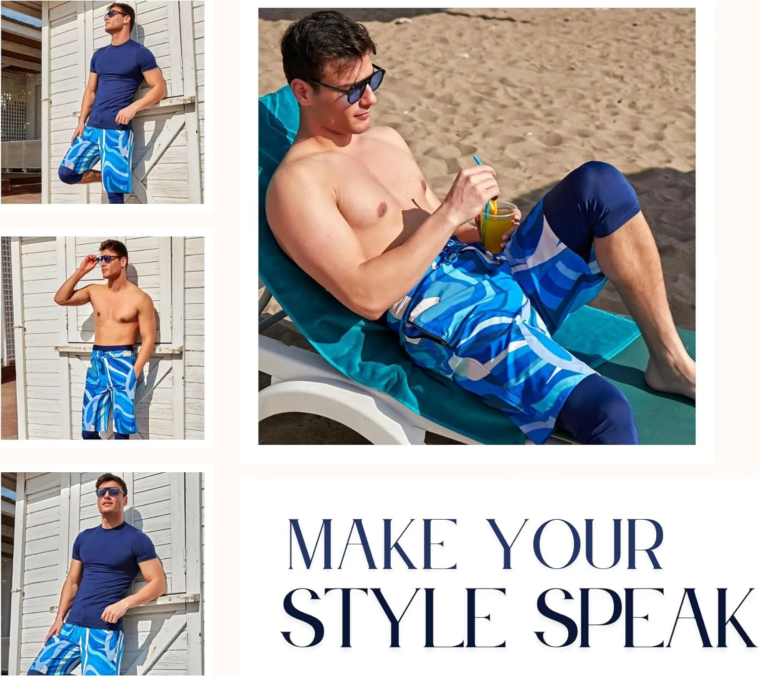 Islamic Men's Long-Fit Swimwear-Shorts | Knee-Length Modest Bathing Suits | Comfortable for Sports, Daily Wear