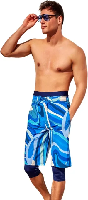 Islamic Men's Long-Fit Swimwear-Shorts | Knee-Length Modest Bathing Suits | Comfortable for Sports, Daily Wear