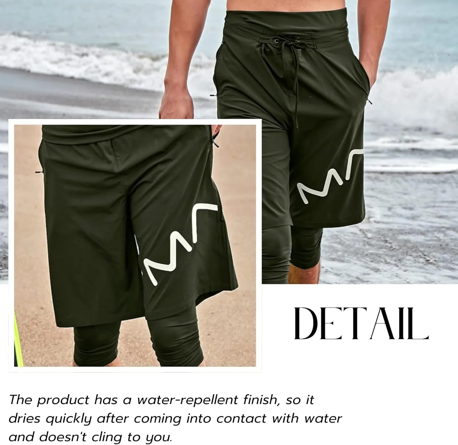 Islamic Men's Long-Fit Swimwear-Shorts | Knee-Length Modest Bathing Suits | Comfortable for Sports, Daily Wear