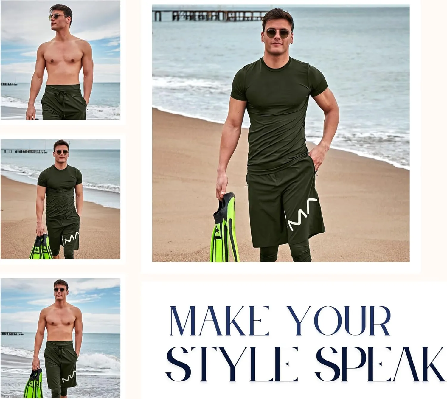 Islamic Men's Long-Fit Swimwear-Shorts | Knee-Length Modest Bathing Suits | Comfortable for Sports, Daily Wear