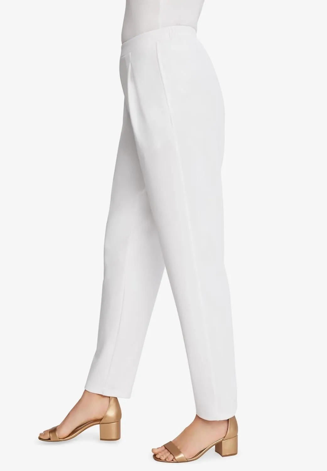 Jessica London Women's Plus Size Stretch Knit Elastic Pull-On Straight Leg Pants Trousers