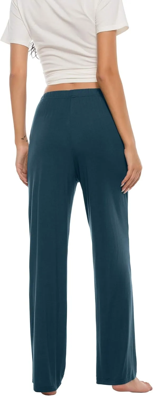 JINSHI Womens Pajama Pants with Pockets Soft Comfortable Lightweight Elastic Drawstring Modal Pajama Bottoms Lounge Pants