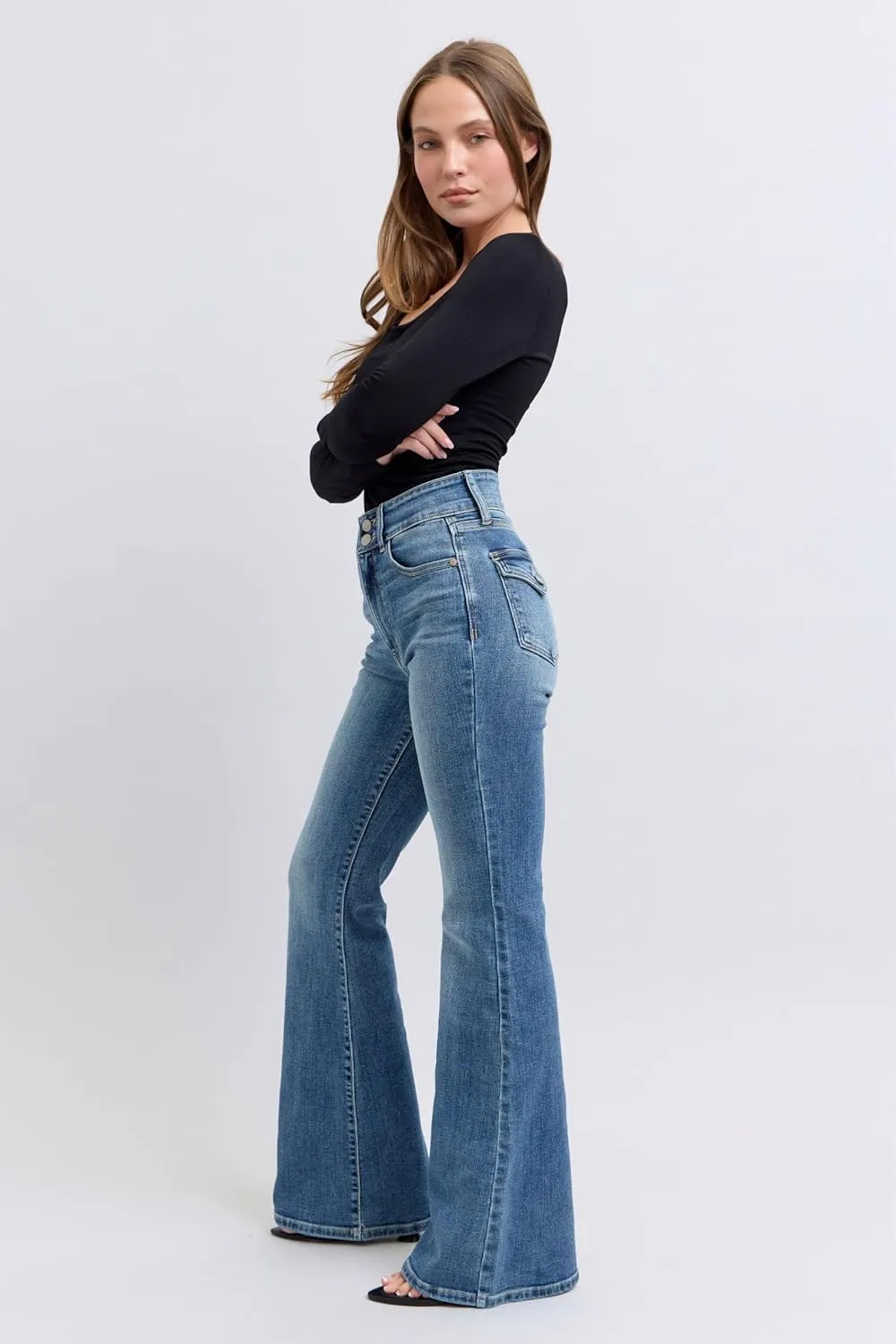 Judy Blue High-Waisted Flare Jeans with Tint  Classic, Comfortable, and Stylish Denim - 82630