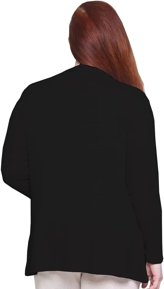 LA CERA Women's Open Front Casual Long Sleeve Knit Classic Sweaters Comfortable Brushed Cascase Cardigan