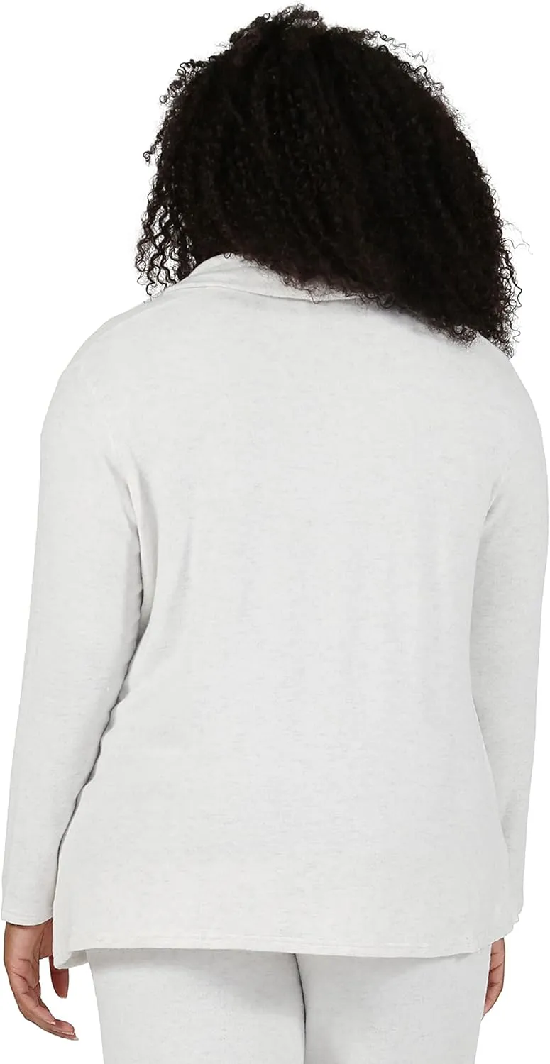 LA CERA Women's Open Front Casual Long Sleeve Knit Classic Sweaters Comfortable Brushed Cascase Cardigan