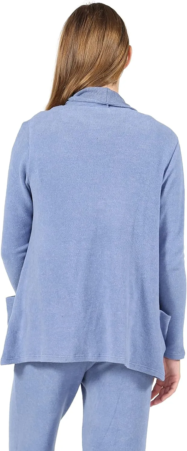 LA CERA Women's Open Front Casual Long Sleeve Knit Classic Sweaters Comfortable Brushed Cascase Cardigan