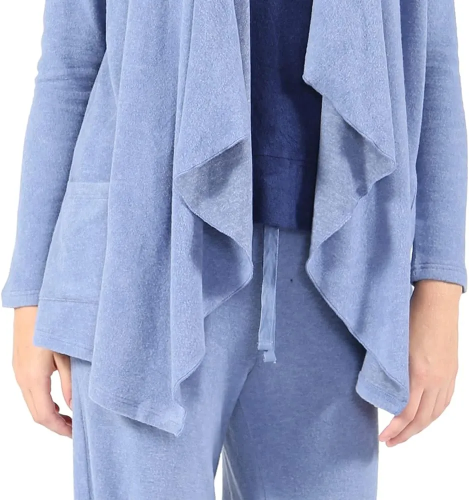 LA CERA Women's Open Front Casual Long Sleeve Knit Classic Sweaters Comfortable Brushed Cascase Cardigan