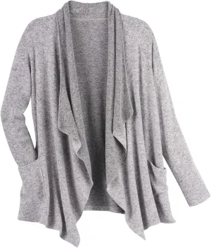 LA CERA Women's Open Front Casual Long Sleeve Knit Classic Sweaters Comfortable Brushed Cascase Cardigan