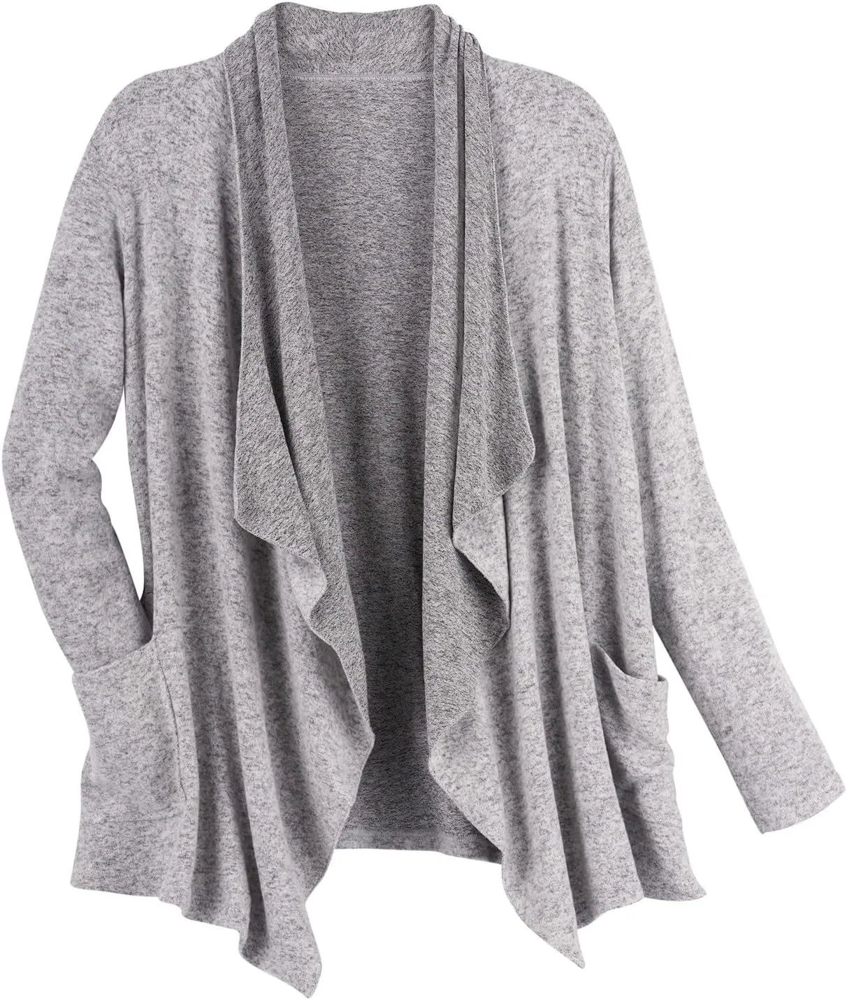 LA CERA Women's Open Front Casual Long Sleeve Knit Classic Sweaters Comfortable Brushed Cascase Cardigan