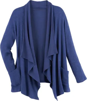 LA CERA Women's Open Front Casual Long Sleeve Knit Classic Sweaters Comfortable Brushed Cascase Cardigan