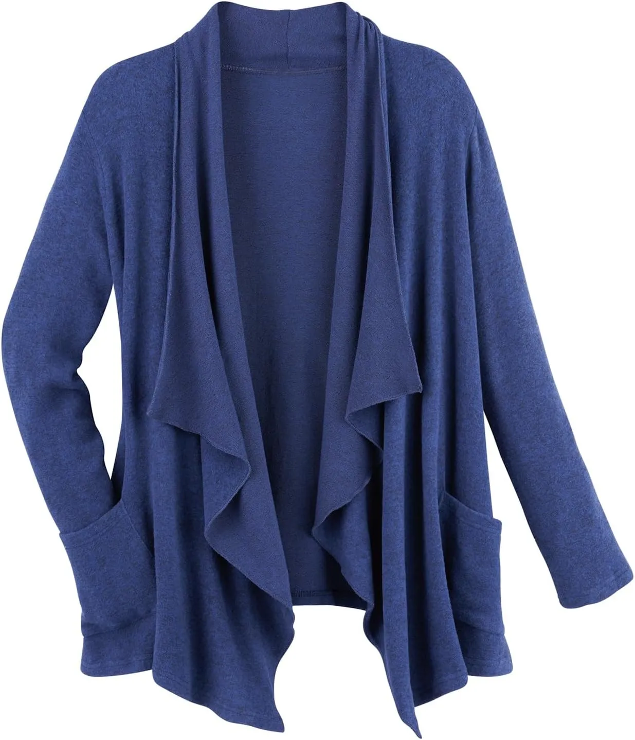 LA CERA Women's Open Front Casual Long Sleeve Knit Classic Sweaters Comfortable Brushed Cascase Cardigan