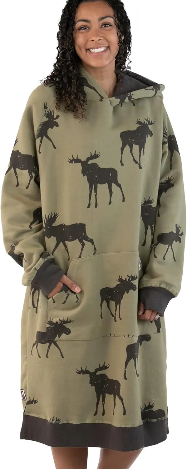 Lazy One Oversized Hoodie Sweatshirt, Comfortable Sleepwear, Sweater Dress for Women