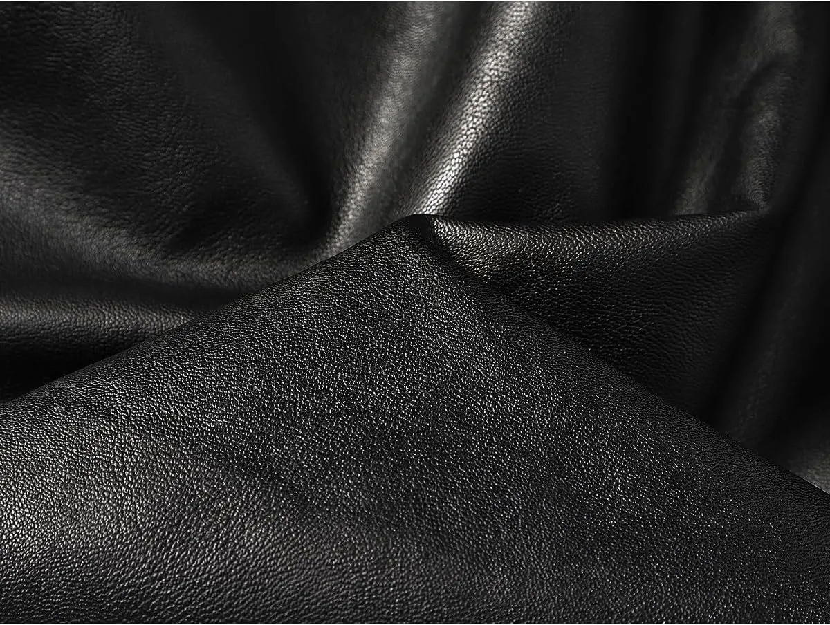 Leather Jacket Men Black Slim Fit Motorcyle Lightweight