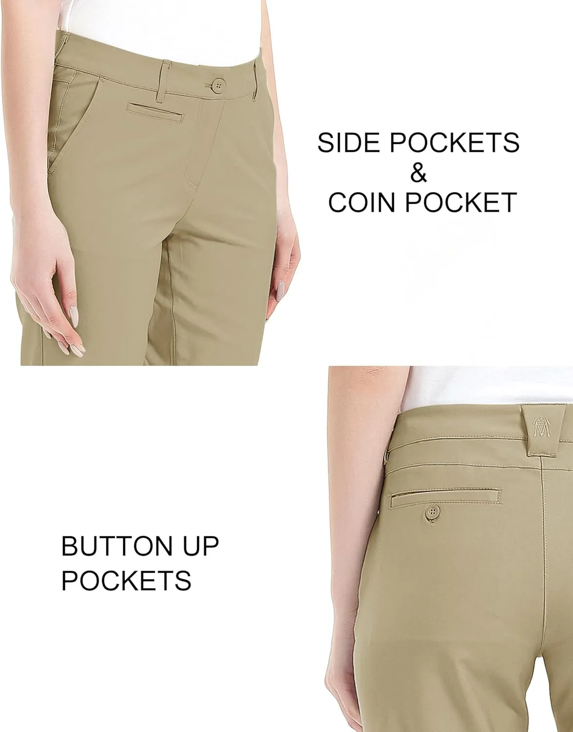 Lesmart Womens Pants Golf Stretch Lightweight Breathable Quick Dry Work Ladies Golf Pants with Pockets