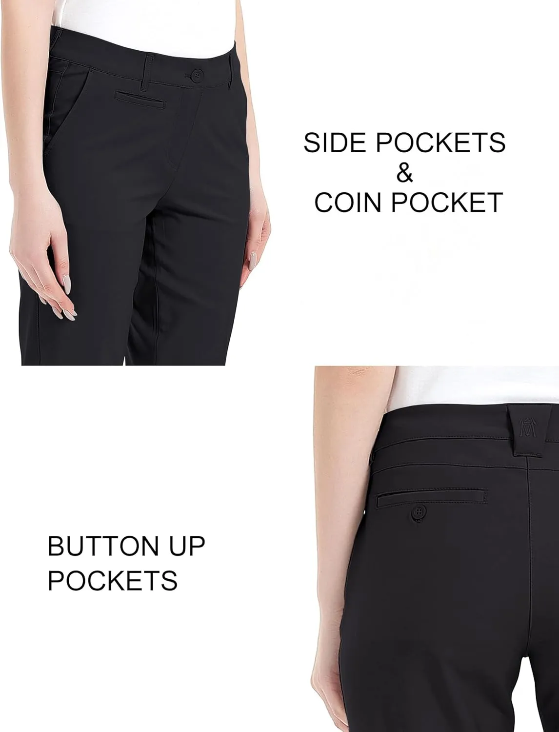 Lesmart Womens Pants Golf Stretch Lightweight Breathable Quick Dry Work Ladies Golf Pants with Pockets