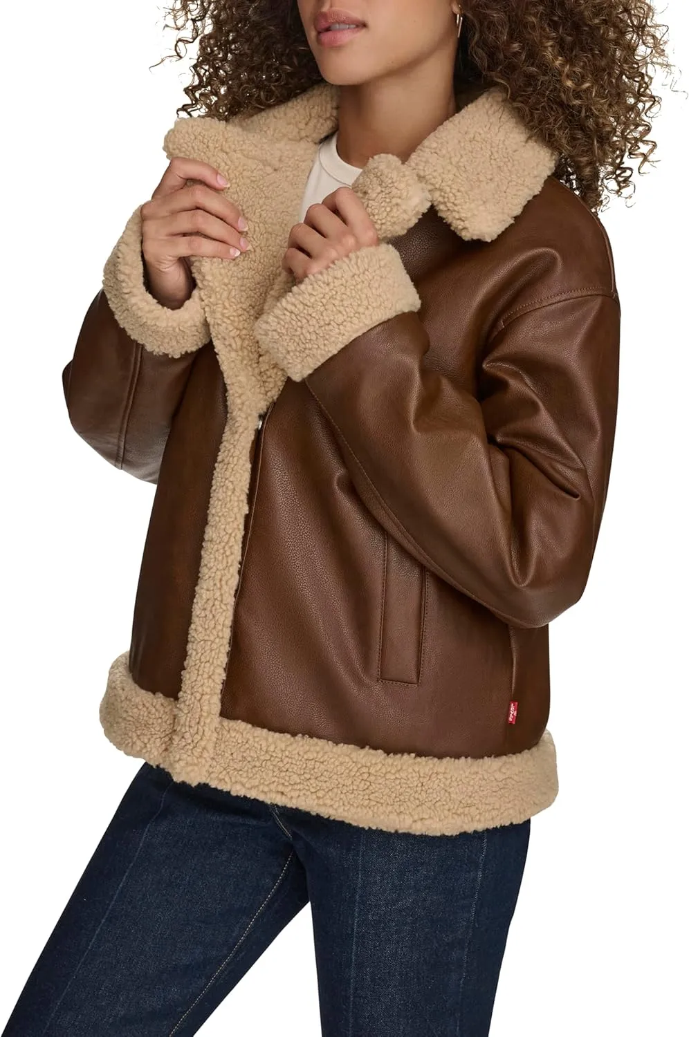 Levi's Women's Faux Leather Sherpa Lined Moto Jacket