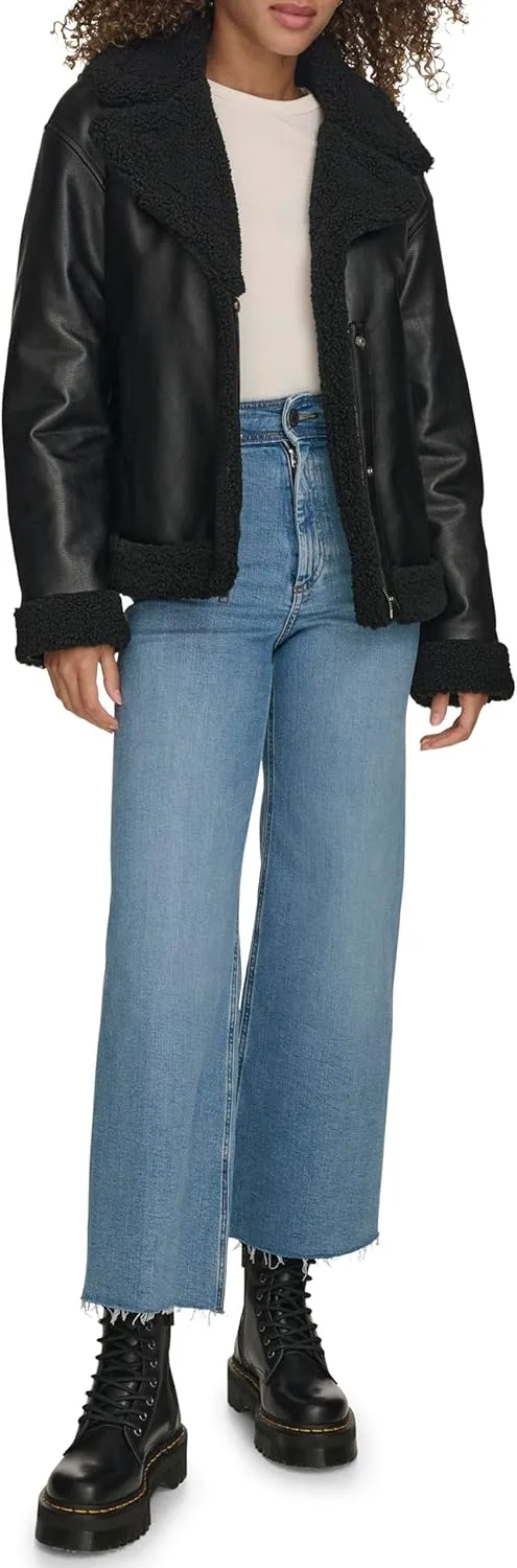 Levi's Women's Faux Leather Sherpa Lined Moto Jacket